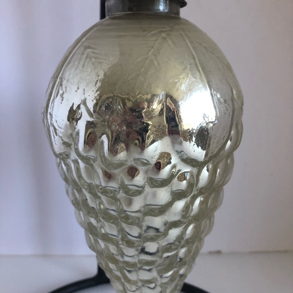 90s Vintage Kugel Mercury Glass 7” Ornament.